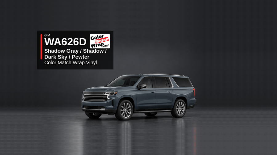 GM WA626D / GJI Shadow Gray / Shadow / Dark Sky / Pewter Color Match Wrap Vinyl generated SUV graphic