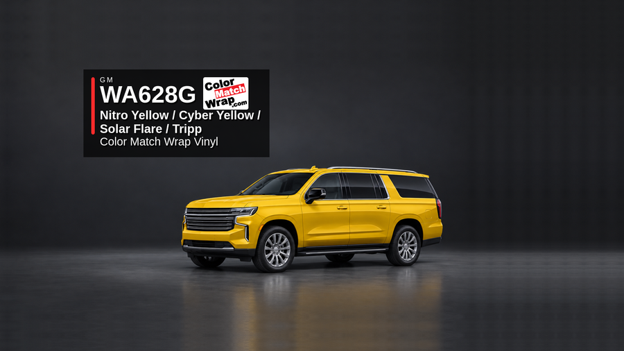 GM WA628G / GCP Nitro Yellow / Cyber Yellow / Solar Flare / Tripp Color Match Wrap Vinyl generated SUV graphic