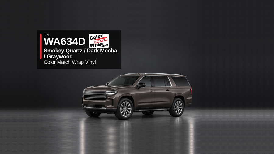 GM WA634D / GS6 Smokey Quartz / Dark Mocha / Graywood Color Match Wrap Vinyl generated SUV graphic