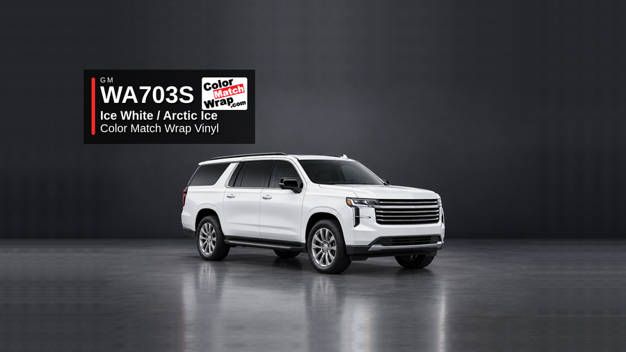 GM WA703S / 11 Ice White / Arctic Ice Color Match Wrap Vinyl generated SUV graphic