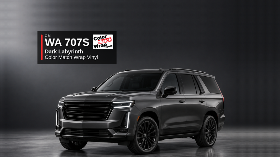 GM WA707S / GGW Dark Labyrinth / Dark Labyrinth Gray / Galaxy Gray / Storm Gray / Taupe Gray / Dark Gray Color Match Wrap Vinyl generated SUV graphic