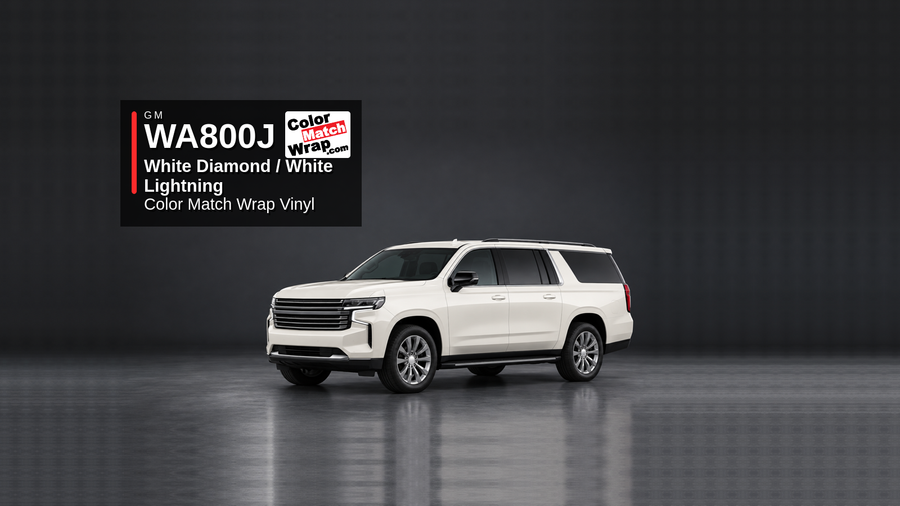GM WA800J / 98 White Diamond / White Lightning Color Match Wrap Vinyl generated SUV graphic