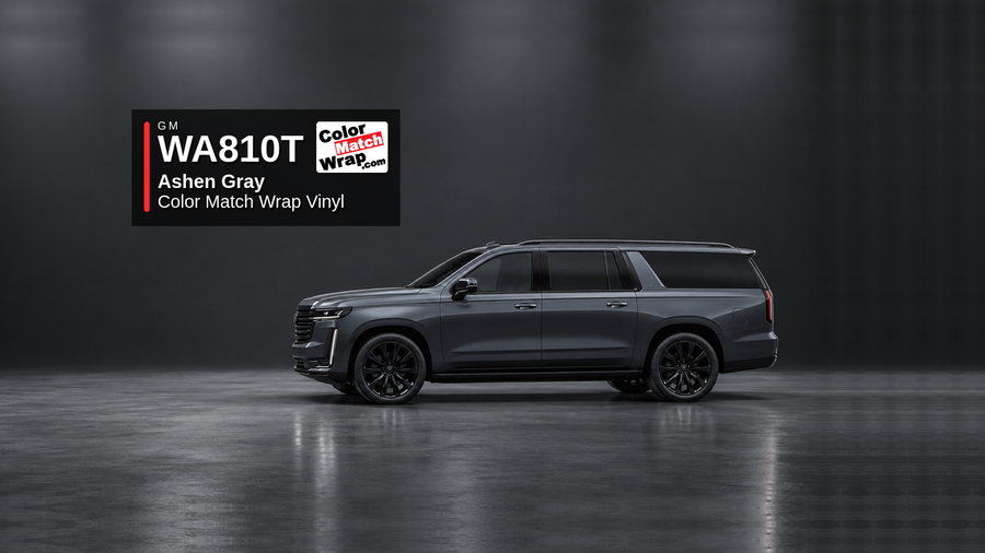 GM WA810T / GLJ Ashen Gray / Graphite / Smoky Gray Color Match Wrap Vinyl generated SUV graphic