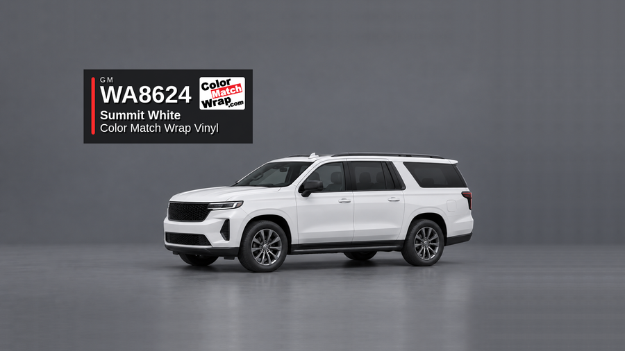 GM WA8624 Summit White Color Match Wrap Vinyl generated SUV graphic