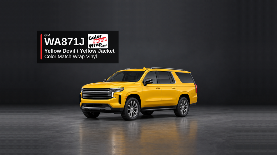 GM WA871J / 59 Yellow Devil / Yellow Jacket Color Match Wrap Vinyl generated SUV graphic
