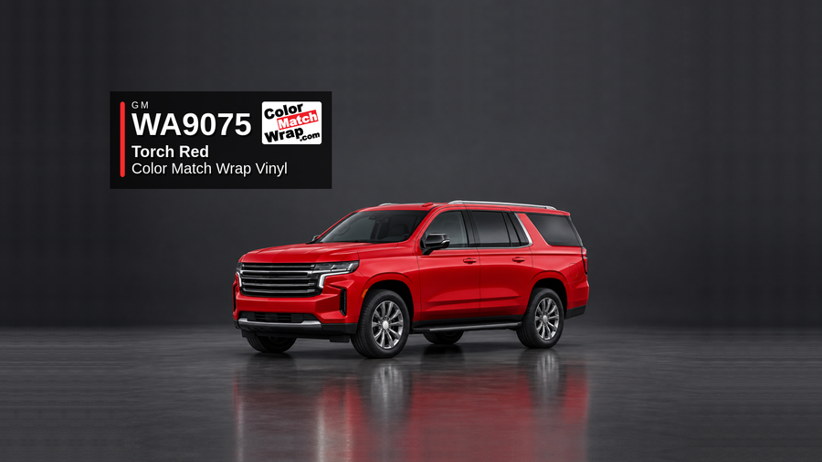 GM WA9075 / 71 Torch Red Color Match Wrap Vinyl generated SUV graphic
