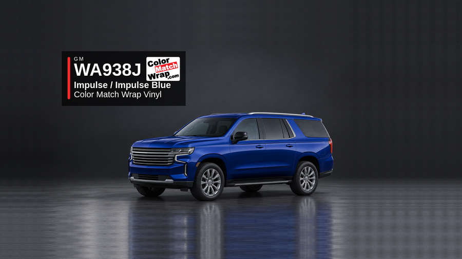 GM WA938J / 24 Impulse / Impulse Blue Color Match Wrap Vinyl generated SUV graphic