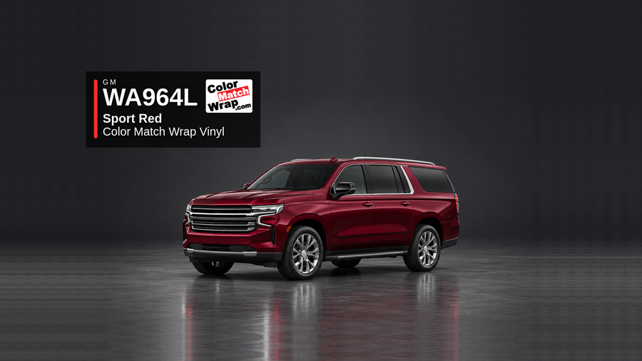 GM WA964L / 29 Sport Red Color Match Wrap Vinyl generated SUV graphic