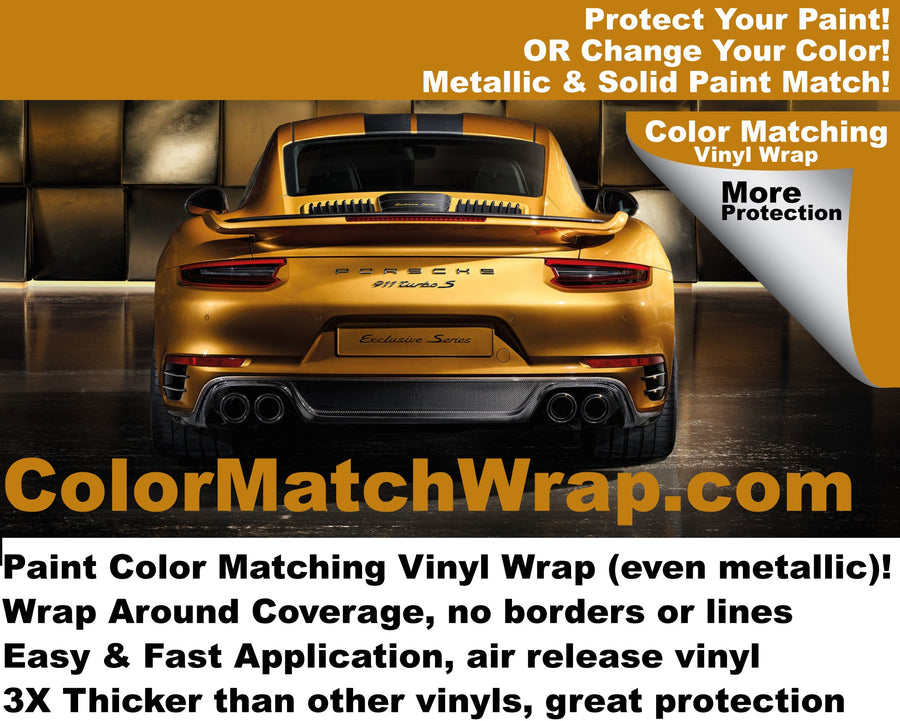 Porsche Saffron Yellow 7N Car - Now Available! Color Match Wrap paint-code vinyl project