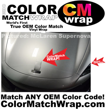 Paint Code Matching Vinyl Wrap: Color Match Wrap, McLaren Supernova Silver (hood)