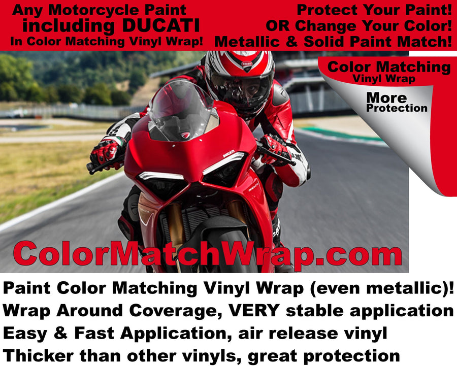 Ducati red, Ducati white, and motorcycle paint-match examples blog article image