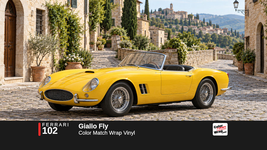 Ferrari 102 Giallo Fly Color Match Wrap vinyl