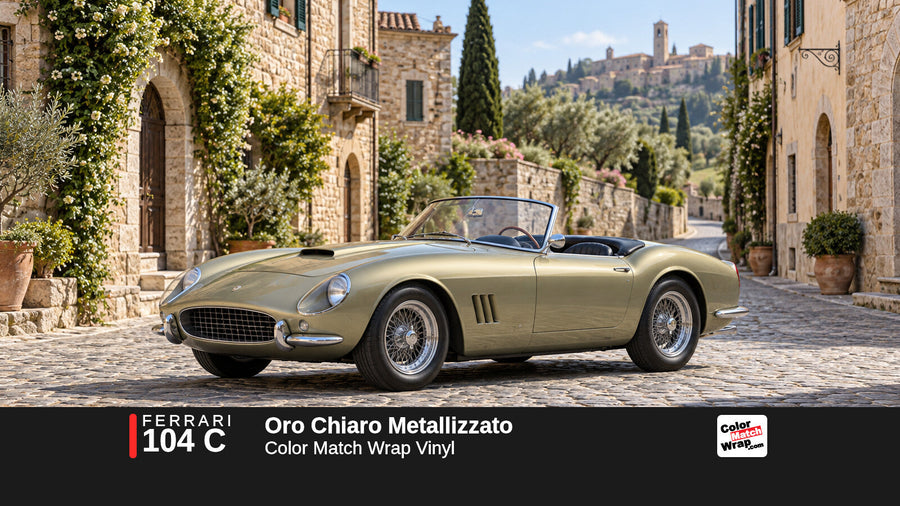 Ferrari 104 C Oro Chiaro Metallizzato Color Match Wrap vinyl
