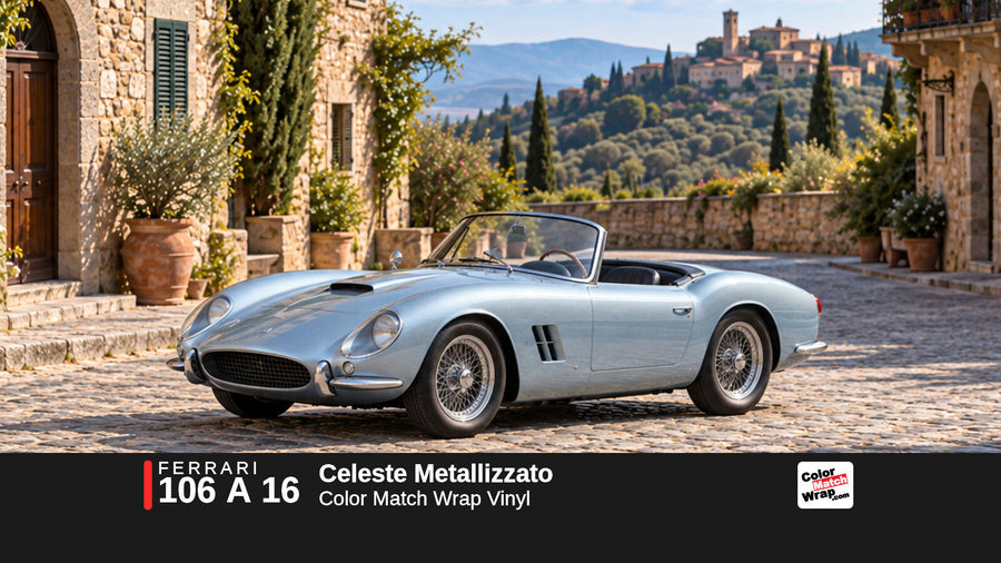 Ferrari 106 A 16 Celeste Metallizzato Color Match Wrap vinyl