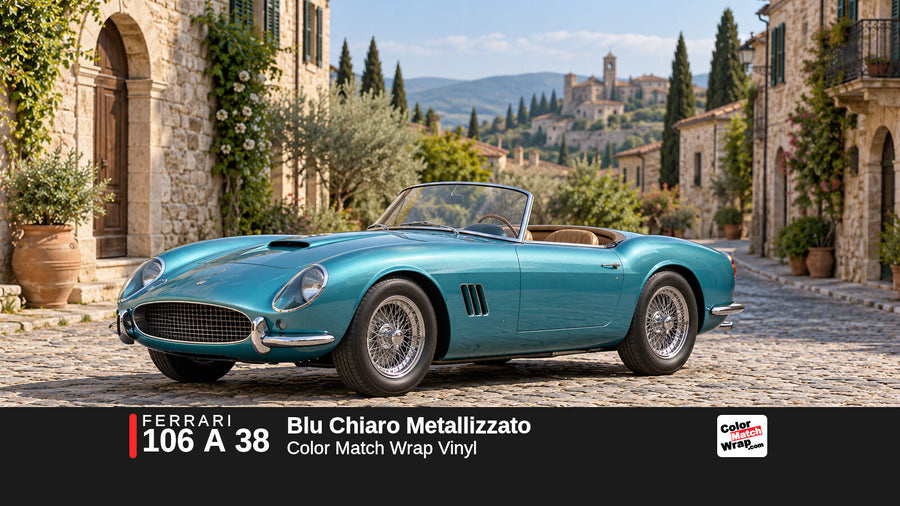 Ferrari 106 A 38 Blu Chiaro Metallizzato Color Match Wrap vinyl