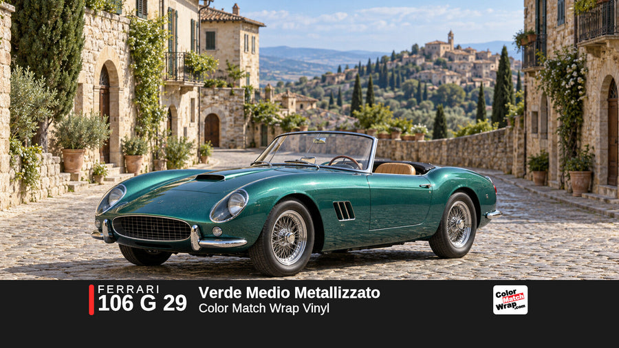 Ferrari 106 G 29 Verde Medio Metallizzato Color Match Wrap vinyl