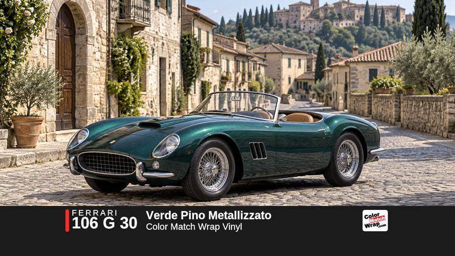 Ferrari 106 G 30 Verde Pino Metallizzato Color Match Wrap vinyl