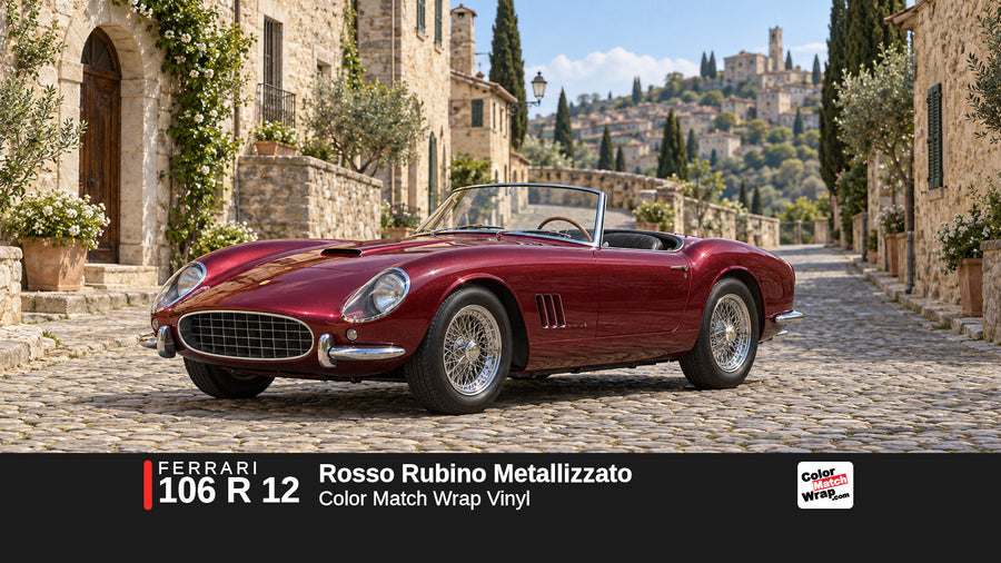 Ferrari 106 R 12 Rosso Rubino Metallizzato Color Match Wrap vinyl