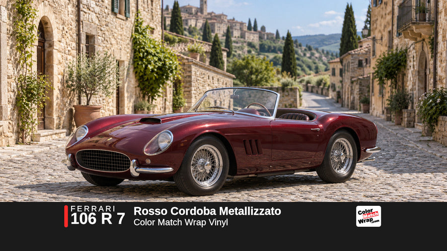 Ferrari 106 R 7 Rosso Cordoba Metallizzato Color Match Wrap vinyl
