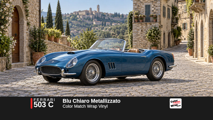 Ferrari 503 C Blu Chiaro Metallizzato Color Match Wrap vinyl