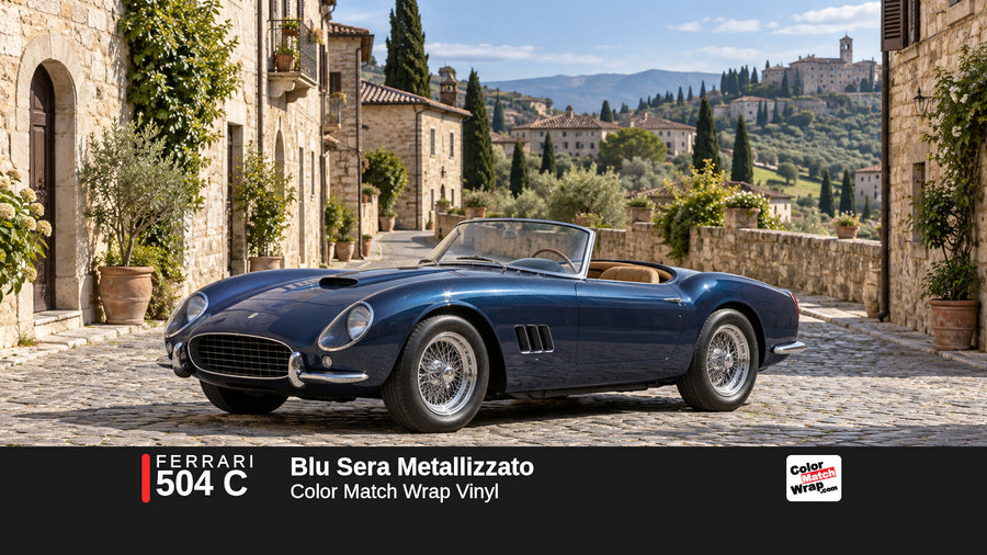 Ferrari 504 C Blu Sera Metallizzato Color Match Wrap vinyl