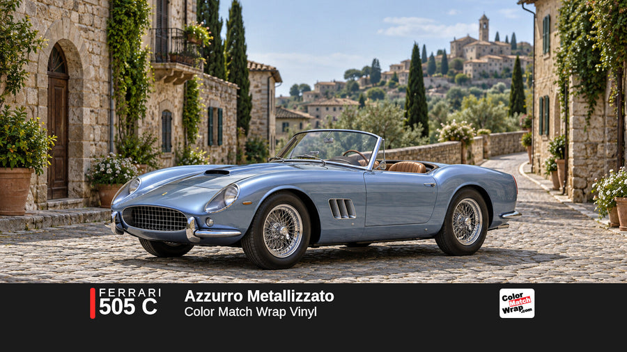 Ferrari 505 C Azzurro Metallizzato Color Match Wrap vinyl