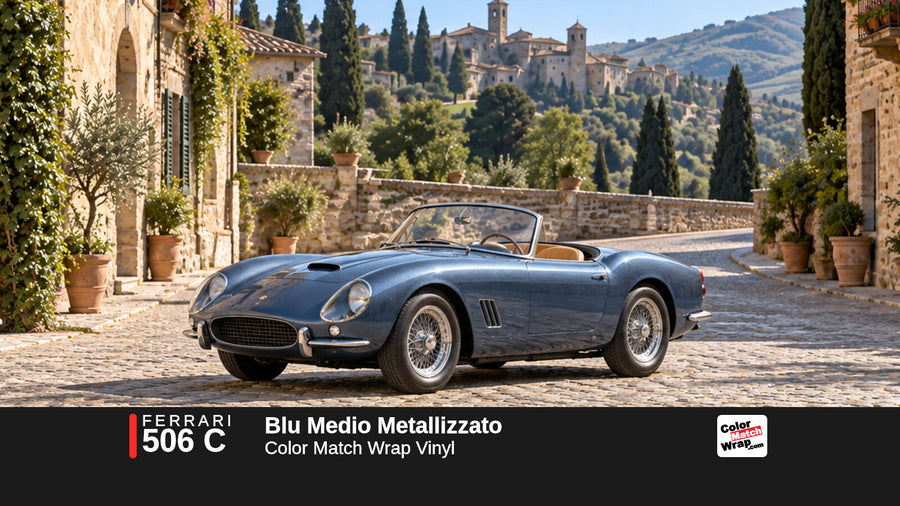 Ferrari 506 C Blu Medio Metallizzato Color Match Wrap vinyl
