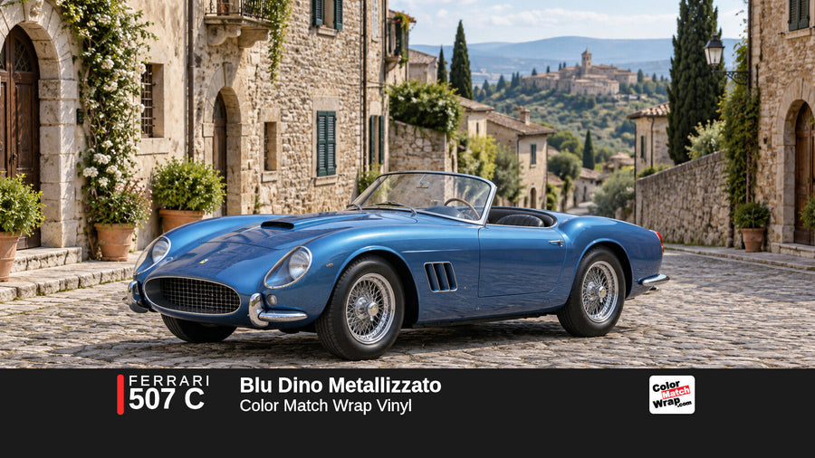Ferrari 507 C Blu Dino Metallizzato Color Match Wrap vinyl