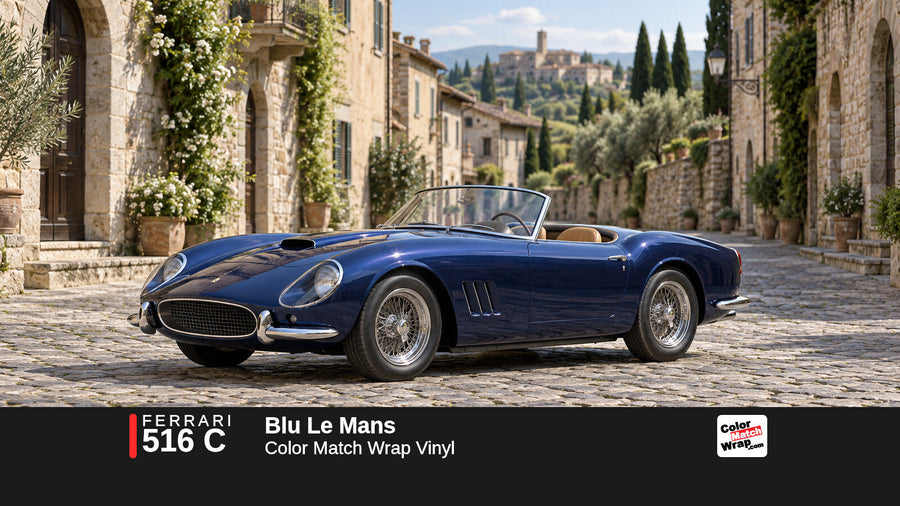 Ferrari 516 C Blu Le Mans Color Match Wrap vinyl