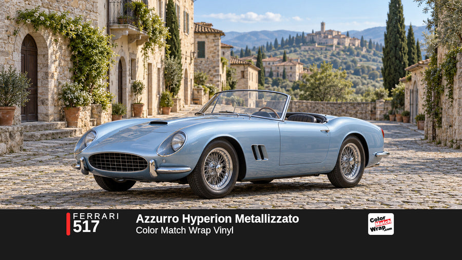 Ferrari 517 Azzurro Hyperion Metallizzato Color Match Wrap vinyl