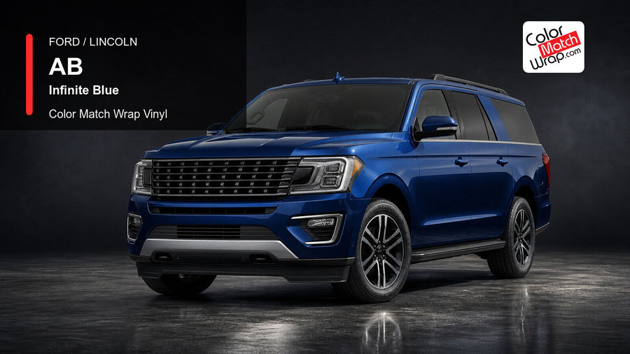 Ford / Lincoln AB Infinite Blue Color Match Wrap Vinyl generated SUV graphic