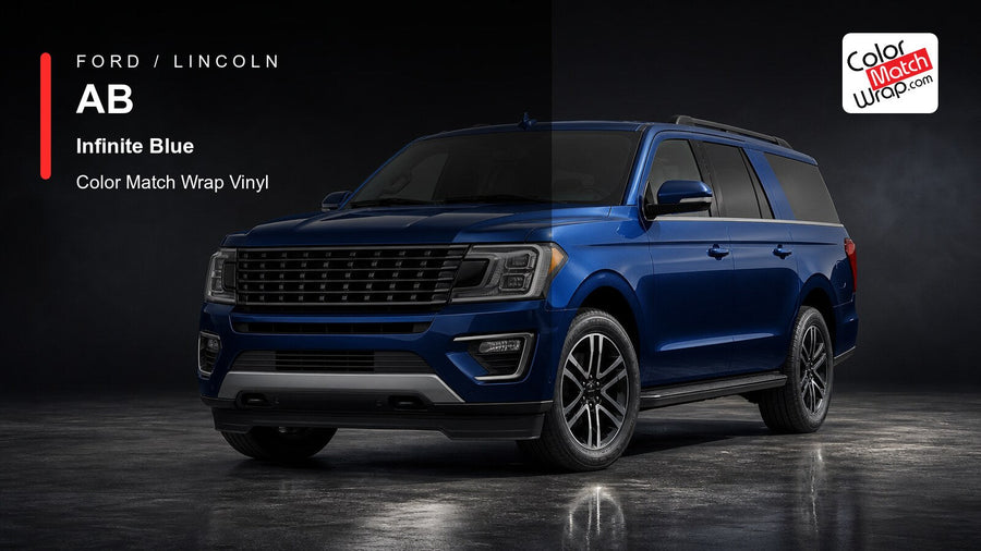 Ford / Lincoln AB Infinite Blue Color Match Wrap Vinyl generated SUV graphic
