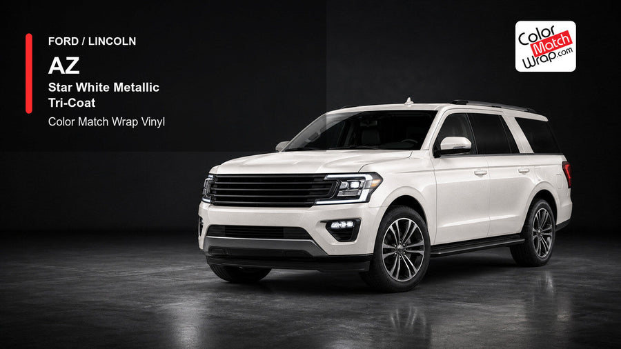Ford / Lincoln AZ Star White Metallic Tri-Coat Color Match Wrap Vinyl generated SUV graphic