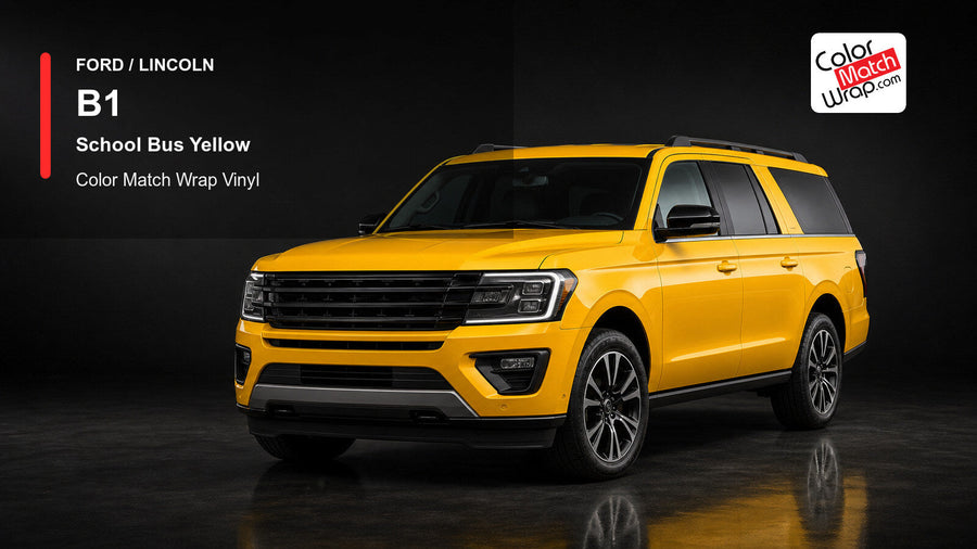 Ford / Lincoln B1 School Bus Yellow Color Match Wrap Vinyl generated SUV graphic