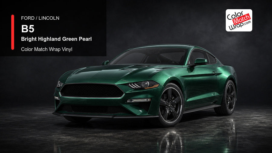 Ford / Lincoln B5 Bright Highland Green Pearl Color Match Wrap Vinyl generated SUV graphic
