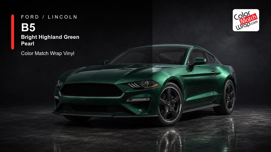 Ford / Lincoln B5 Bright Highland Green Pearl Color Match Wrap Vinyl generated SUV graphic