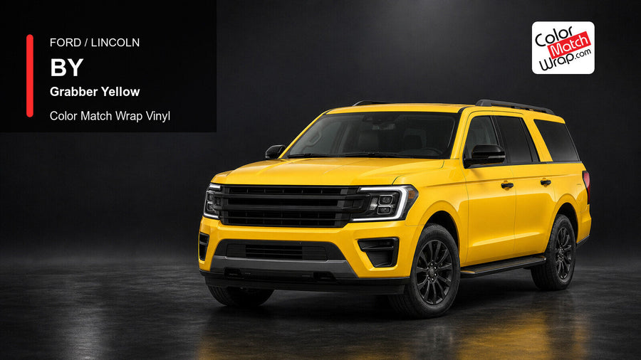 Ford / Lincoln BY Grabber Yellow Color Match Wrap Vinyl generated SUV graphic