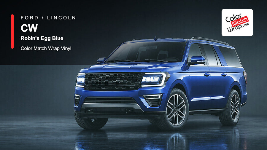 Ford / Lincoln CW Robin's Egg Blue Color Match Wrap Vinyl generated SUV graphic