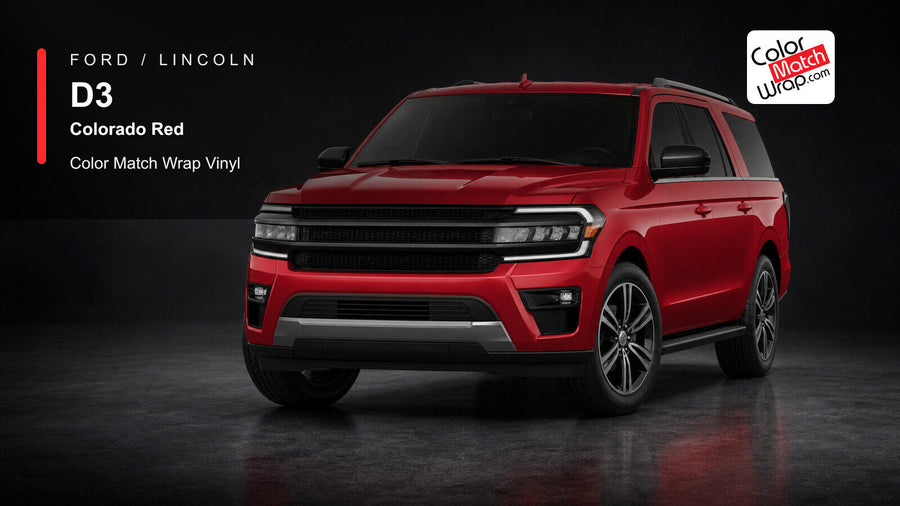 Ford / Lincoln D3 Colorado Red Color Match Wrap Vinyl generated SUV graphic