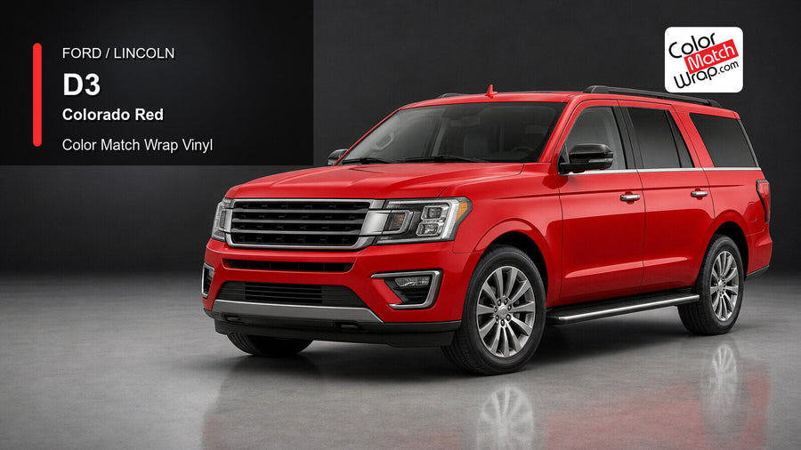 Ford / Lincoln D3 Colorado Red Color Match Wrap Vinyl generated SUV graphic