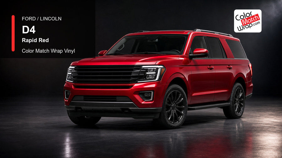 Ford / Lincoln D4 Rapid Red Color Match Wrap Vinyl generated SUV graphic