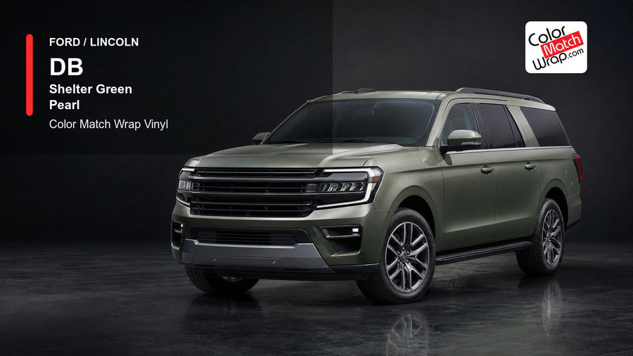 Ford / Lincoln DB Shelter Green Pearl Color Match Wrap Vinyl generated SUV graphic