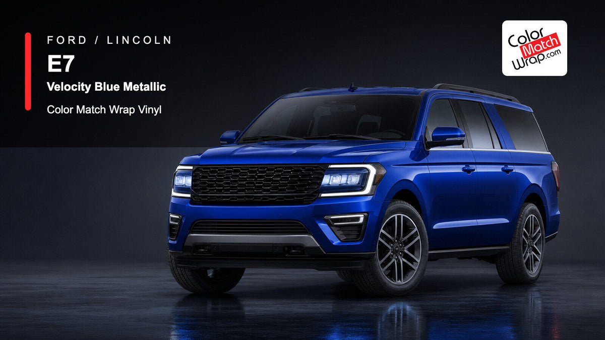 Ford / Lincoln E7 Velocity Blue Metallic Color Match Wrap Vinyl ...