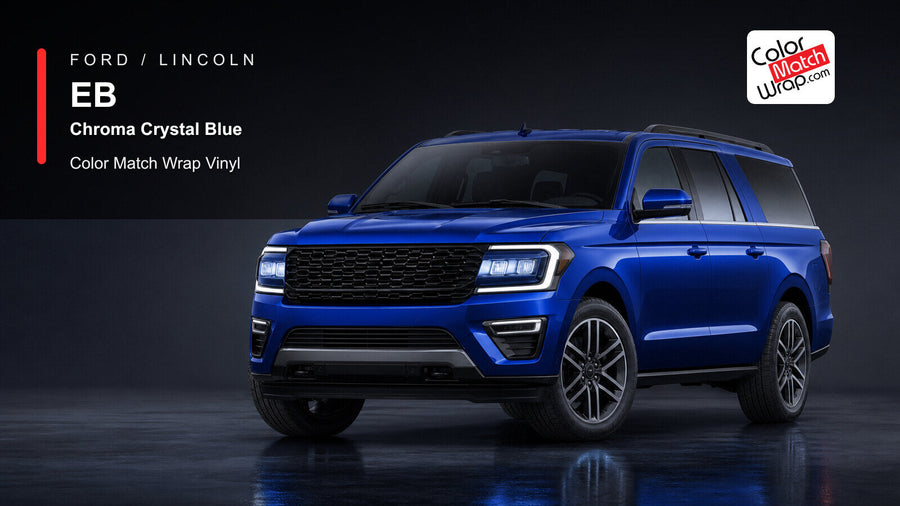 Ford / Lincoln EB Chroma Crystal Blue Color Match Wrap Vinyl generated SUV graphic