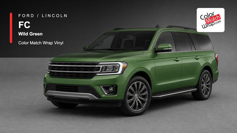 Ford / Lincoln FC Wild Green Color Match Wrap Vinyl generated SUV graphic