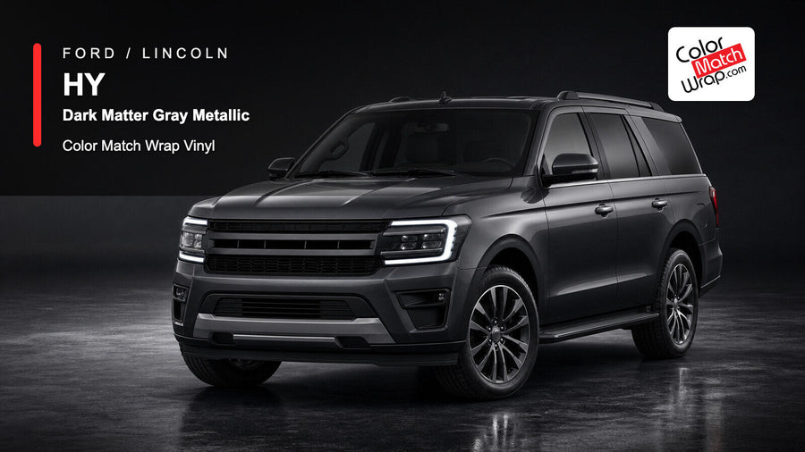 Ford / Lincoln HY Dark Matter Gray Metallic Color Match Wrap Vinyl generated SUV graphic
