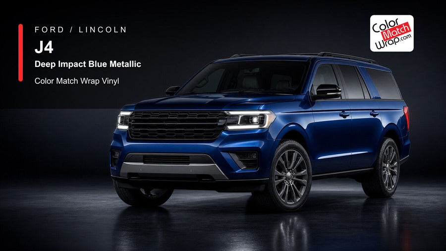 Ford / Lincoln J4 Deep Impact Blue Metallic Color Match Wrap Vinyl generated SUV graphic