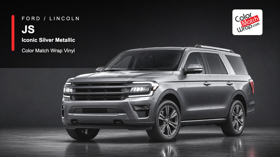 Ford / Lincoln JS Iconic Silver Metallic Color Match Wrap Vinyl generated SUV graphic