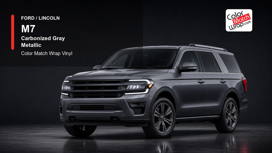 Ford / Lincoln M7 Carbonized Gray Metallic Color Match Wrap Vinyl generated SUV graphic
