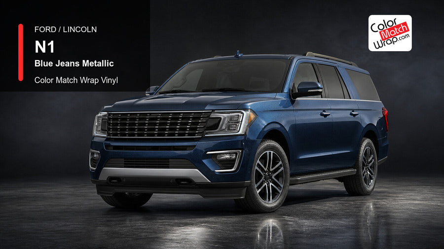 Ford / Lincoln N1 Blue Jeans Metallic Color Match Wrap Vinyl generated SUV graphic